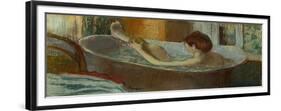 Woman in bath, sponging her leg, Pastel, 1883-84-Edgar Degas-Framed Giclee Print