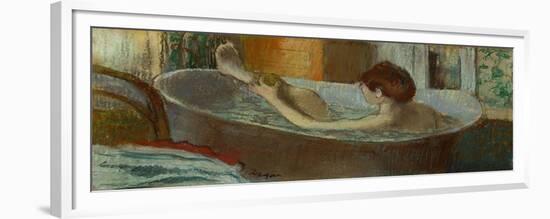 Woman in bath, sponging her leg, Pastel, 1883-84-Edgar Degas-Framed Giclee Print