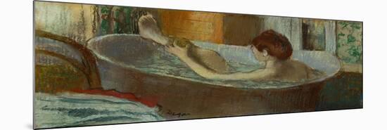 Woman in bath, sponging her leg, Pastel, 1883-84-Edgar Degas-Mounted Giclee Print