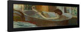 Woman in bath, sponging her leg, Pastel, 1883-84-Edgar Degas-Framed Giclee Print