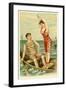 Woman in Bathing Costume Diving from Boat-null-Framed Art Print