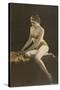 Woman in Bathing Suit with Crystal Ball-null-Stretched Canvas