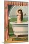 Woman in Bathtub-null-Mounted Art Print