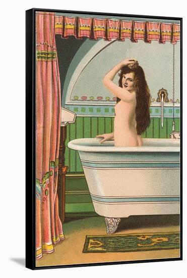 Woman in Bathtub-null-Framed Stretched Canvas