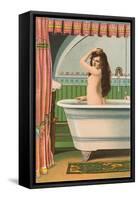 Woman in Bathtub-null-Framed Stretched Canvas