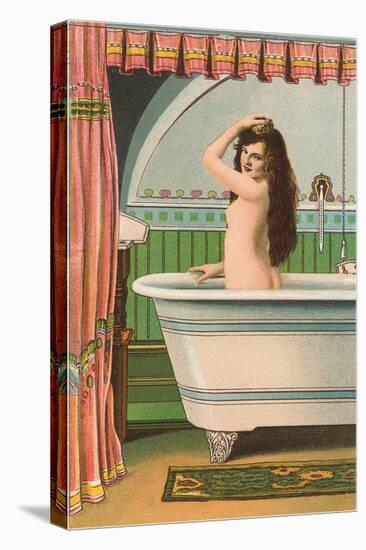 Woman in Bathtub-null-Stretched Canvas