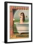 Woman in Bathtub-null-Framed Art Print