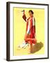 "Woman in Beach Outfit,"August 11, 1934-Charles A. MacLellan-Framed Giclee Print