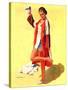 "Woman in Beach Outfit,"August 11, 1934-Charles A. MacLellan-Stretched Canvas