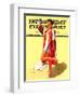 "Woman in Beach Outfit," Saturday Evening Post Cover, August 11, 1934-Charles A. MacLellan-Framed Giclee Print