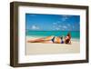 Woman in Bikini at Tropical Beach-haveseen-Framed Photographic Print