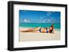 Woman in Bikini at Tropical Beach-haveseen-Framed Photographic Print