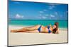 Woman in Bikini at Tropical Beach-haveseen-Mounted Photographic Print