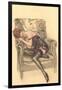 Woman in Black Chemise in Chair-null-Framed Art Print