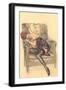 Woman in Black Chemise in Chair-null-Framed Art Print