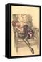 Woman in Black Chemise in Chair-null-Framed Stretched Canvas