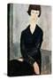 Woman in Black Dress-Amedeo Modigliani-Stretched Canvas