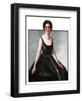 "Woman in Black Gown,"March 29, 1924-Henry Soulen-Framed Giclee Print