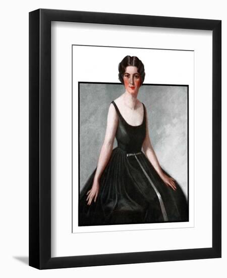 "Woman in Black Gown,"March 29, 1924-Henry Soulen-Framed Giclee Print