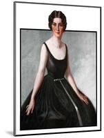 "Woman in Black Gown,"March 29, 1924-Henry Soulen-Mounted Giclee Print