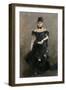 Woman in Black or before the Theatre, 1875 (Oil on Canvas)-Berthe Morisot-Framed Giclee Print