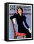 "Woman in Black," Saturday Evening Post Cover, April 14, 1934-Penrhyn Stanlaws-Framed Stretched Canvas