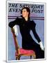 "Woman in Black," Saturday Evening Post Cover, April 14, 1934-Penrhyn Stanlaws-Mounted Giclee Print