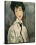 Woman in Black Tie, 1917-Amedeo Modigliani-Stretched Canvas