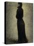 Woman in Black-Georges Seurat-Stretched Canvas