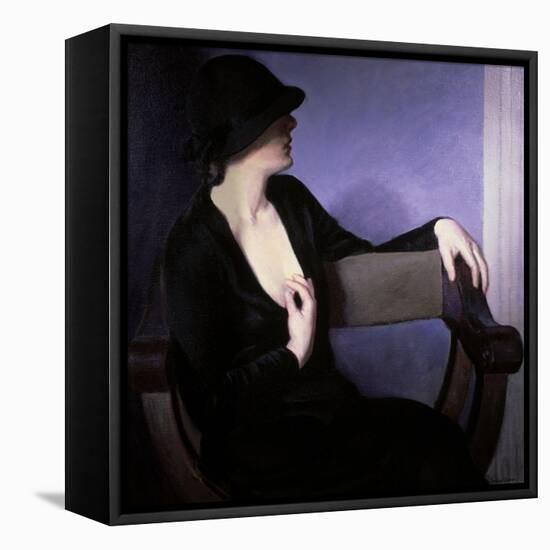 Woman in Black-Bernhard Gutmann-Framed Stretched Canvas