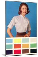 Woman in Blouse, Paint Chips, Retro-null-Mounted Art Print