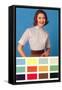 Woman in Blouse, Paint Chips, Retro-null-Framed Stretched Canvas