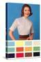 Woman in Blouse, Paint Chips, Retro-null-Stretched Canvas