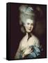 Woman in Blue (Duchess of Beaufort)-Thomas Gainsborough-Framed Stretched Canvas