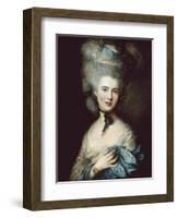 Woman in Blue (Duchess of Beaufort)-Thomas Gainsborough-Framed Art Print