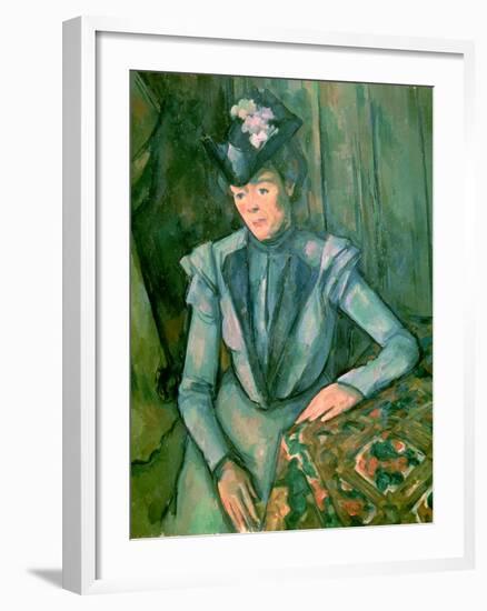 Woman in Blue (Madame Cezanne) 1900-02-Paul Cézanne-Framed Giclee Print