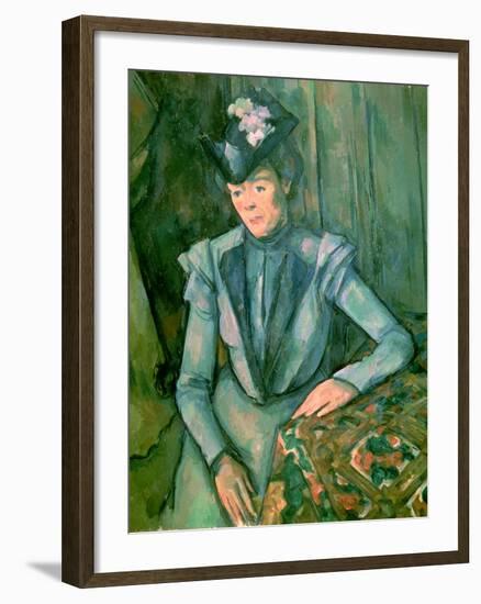 Woman in Blue (Madame Cezanne) 1900-02-Paul Cézanne-Framed Giclee Print