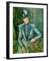 Woman in Blue (Madame Cezanne) 1900-02-Paul Cézanne-Framed Giclee Print