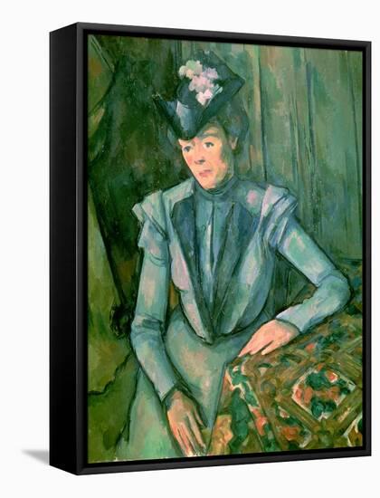 Woman in Blue (Madame Cezanne) 1900-02-Paul Cézanne-Framed Stretched Canvas