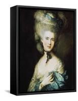 Woman in Blue, Portrait of the Duchess of Beaufort-Thomas Gainsborough-Framed Stretched Canvas