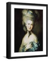 Woman in Blue, Portrait of the Duchess of Beaufort-Thomas Gainsborough-Framed Giclee Print