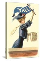 Woman in Blue with Yale Pennant-null-Stretched Canvas