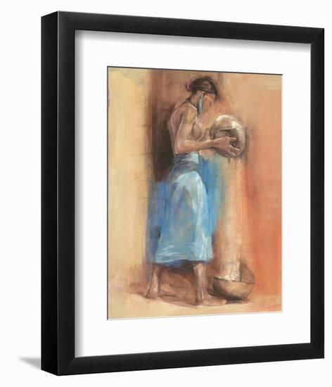 Woman in Blue-Talantbek Chekirov-Framed Art Print