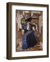 Woman in Blue-Edouard Vuillard-Framed Giclee Print