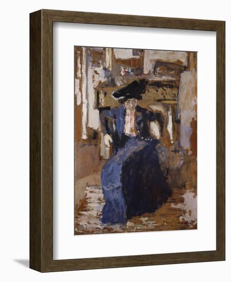 Woman in Blue-Edouard Vuillard-Framed Giclee Print