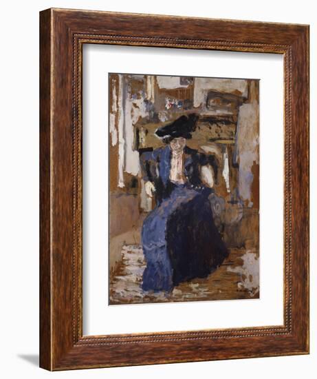 Woman in Blue-Edouard Vuillard-Framed Giclee Print