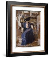 Woman in Blue-Edouard Vuillard-Framed Giclee Print