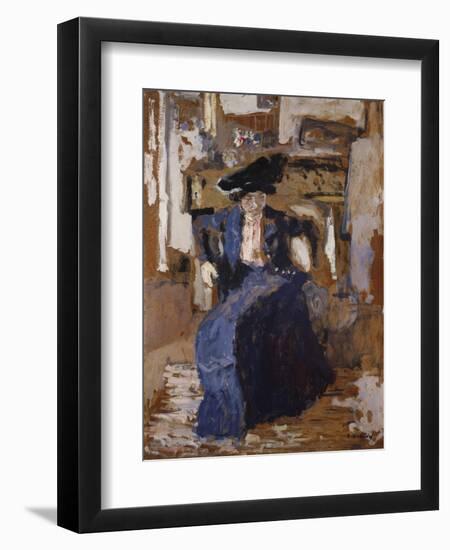 Woman in Blue-Edouard Vuillard-Framed Giclee Print