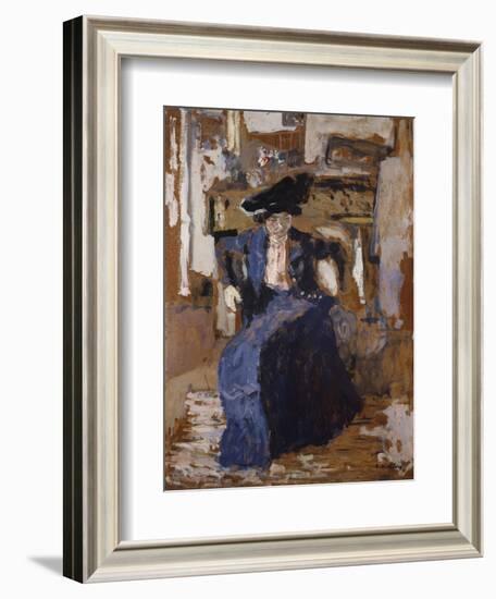 Woman in Blue-Edouard Vuillard-Framed Giclee Print