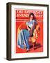 "Woman in Chair," Saturday Evening Post Cover, September 1, 1934-F. Sands Brunner-Framed Giclee Print